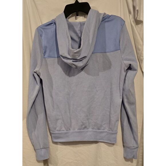 Victorias Secret Pink Tropical Floral Logo Baby Blue Full Zip Hoodie Medium - Picture 2 of 6